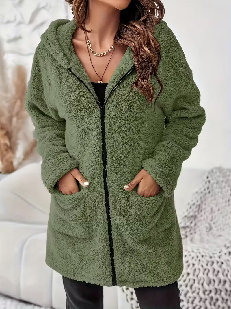KAYLA™ PLUS-SIZE WOMEN'S WINTER PLUSH HOODED JACKET