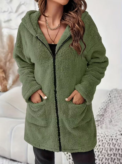KAYLA™ PLUS-SIZE WOMEN'S WINTER PLUSH HOODED JACKET