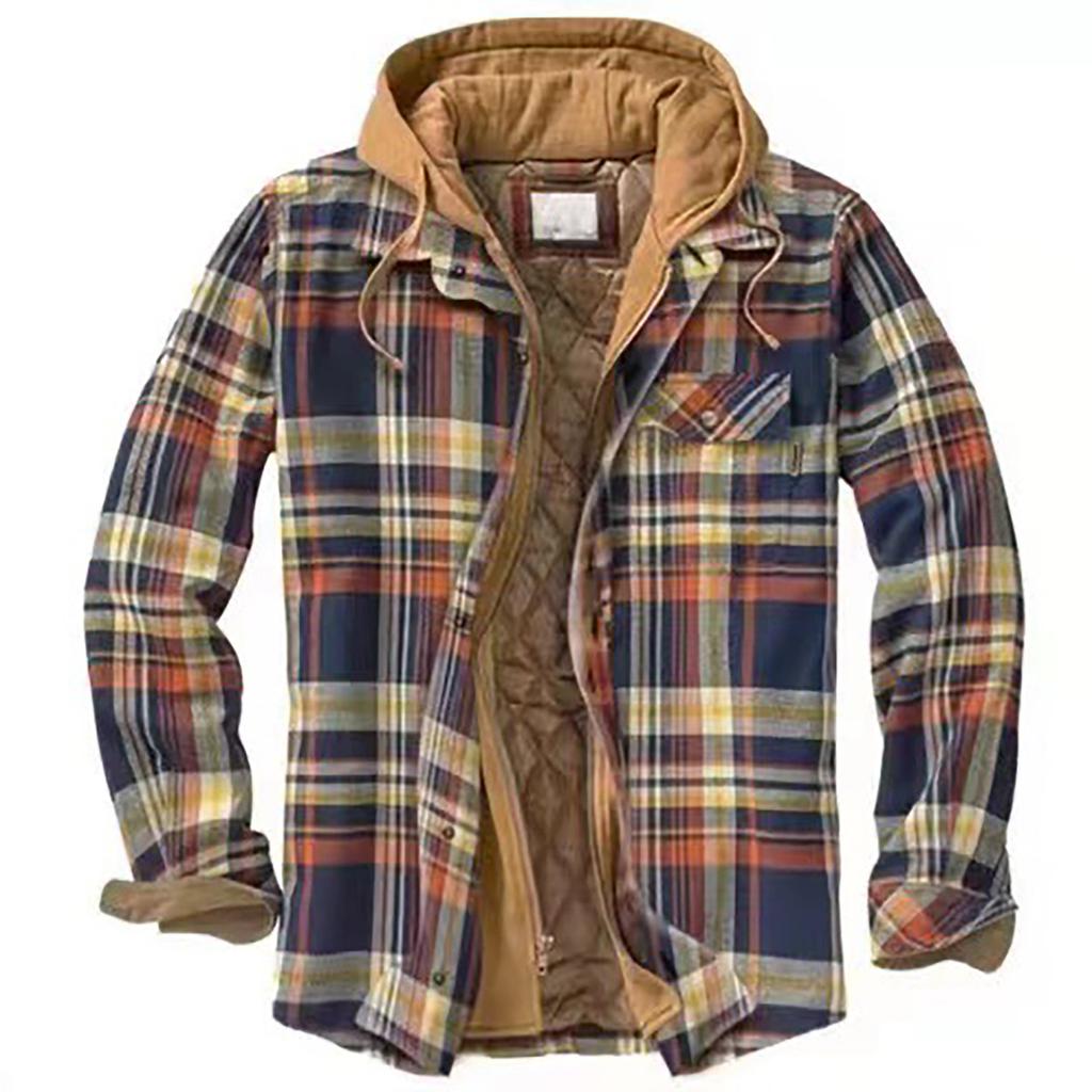 NOAH™ PADDED PLAID SHIRT JACKET WITH HOOD