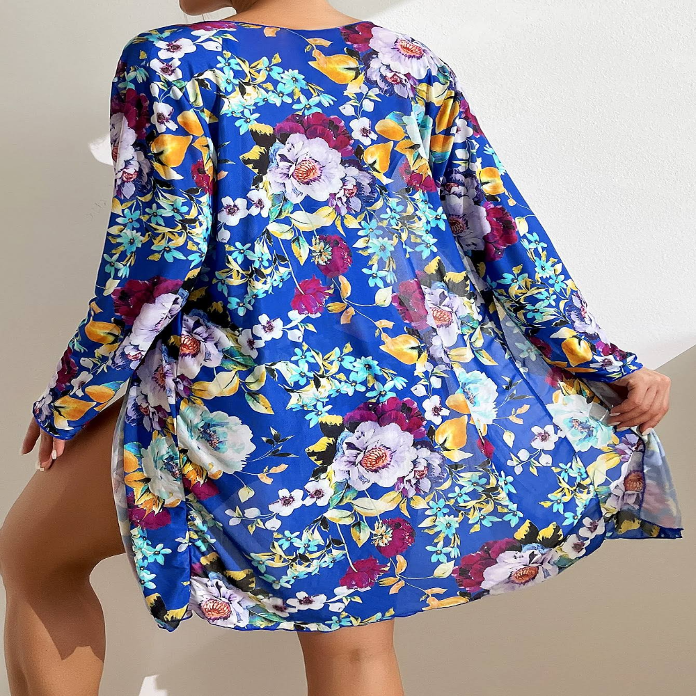 JINA™ ELEGANT 3-PIECE BLUE SUMMER SWIMSUIT