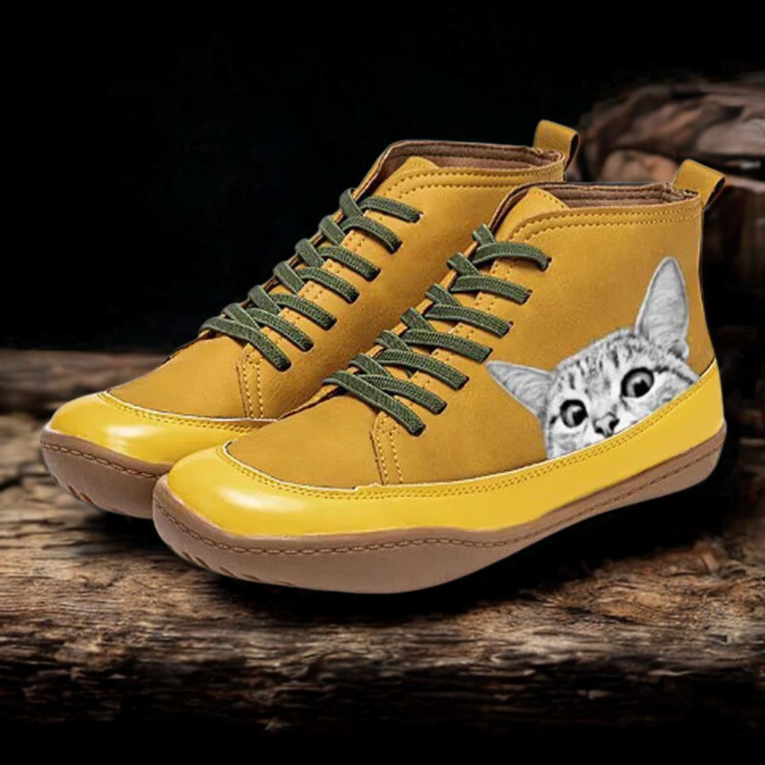 LARA™ WOMEN'S CAT PRINTED ANKLE BOOTS