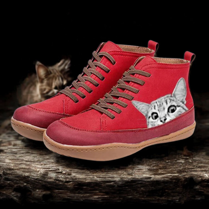 LARA™ WOMEN'S CAT PRINTED ANKLE BOOTS