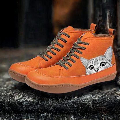 LARA™ WOMEN'S CAT PRINTED ANKLE BOOTS
