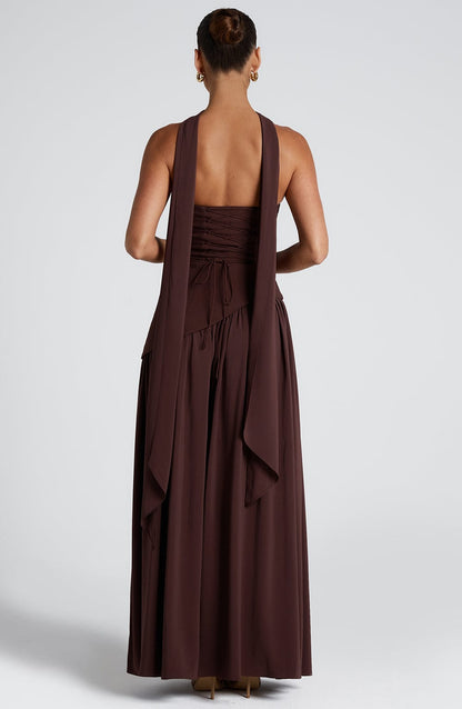 GRACIE™ WOMEN'S STRAPLESS MAXI DRESS: HIGH SLIT & ASYMMETRIC WAIST