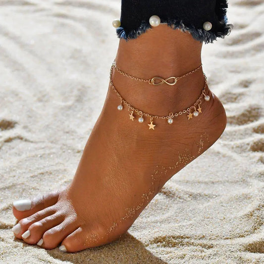 CELESTIAL INFINITY PEARL ANKLET