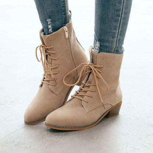 WOMEN'S ELEGANT LACE-UP ZIPPER BOOTS 2025